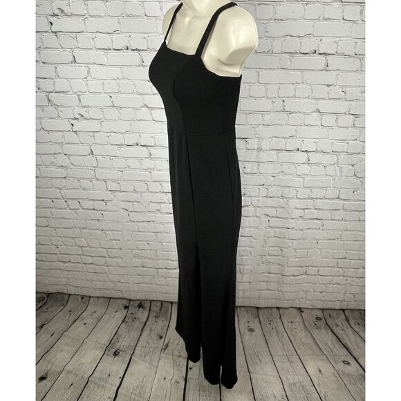 AZAZIE Black Sleeveless Slit Padded Bridesmaid Prom Formal Maxi Dress Size A0 - Picture 11 of 12